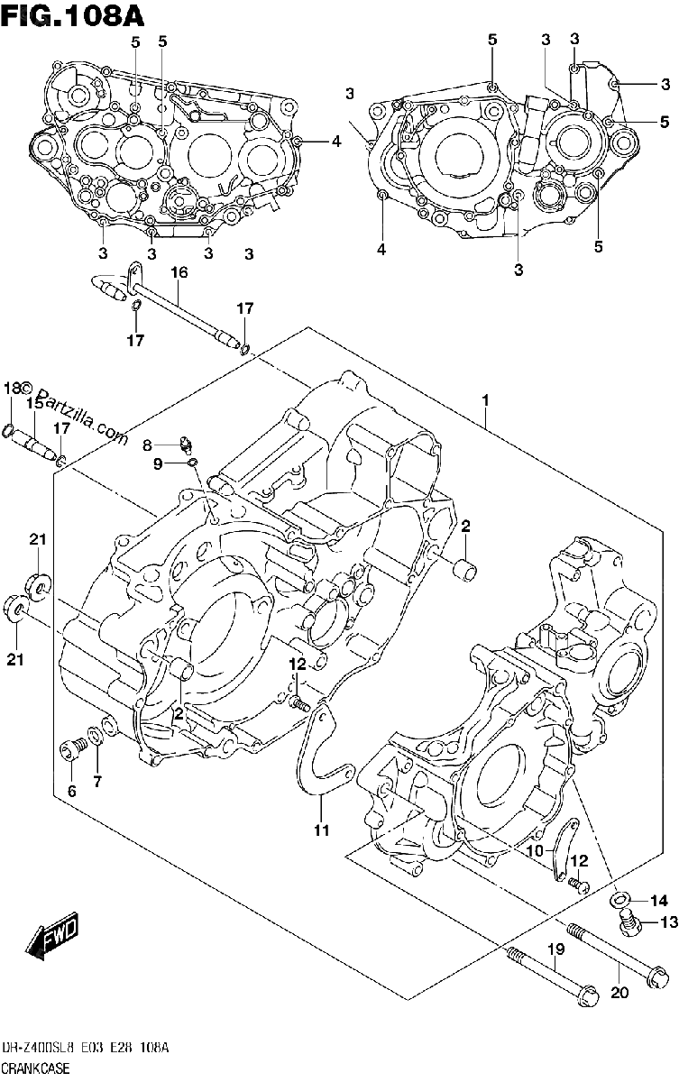 Diagrama de 108A CRANKCASE
