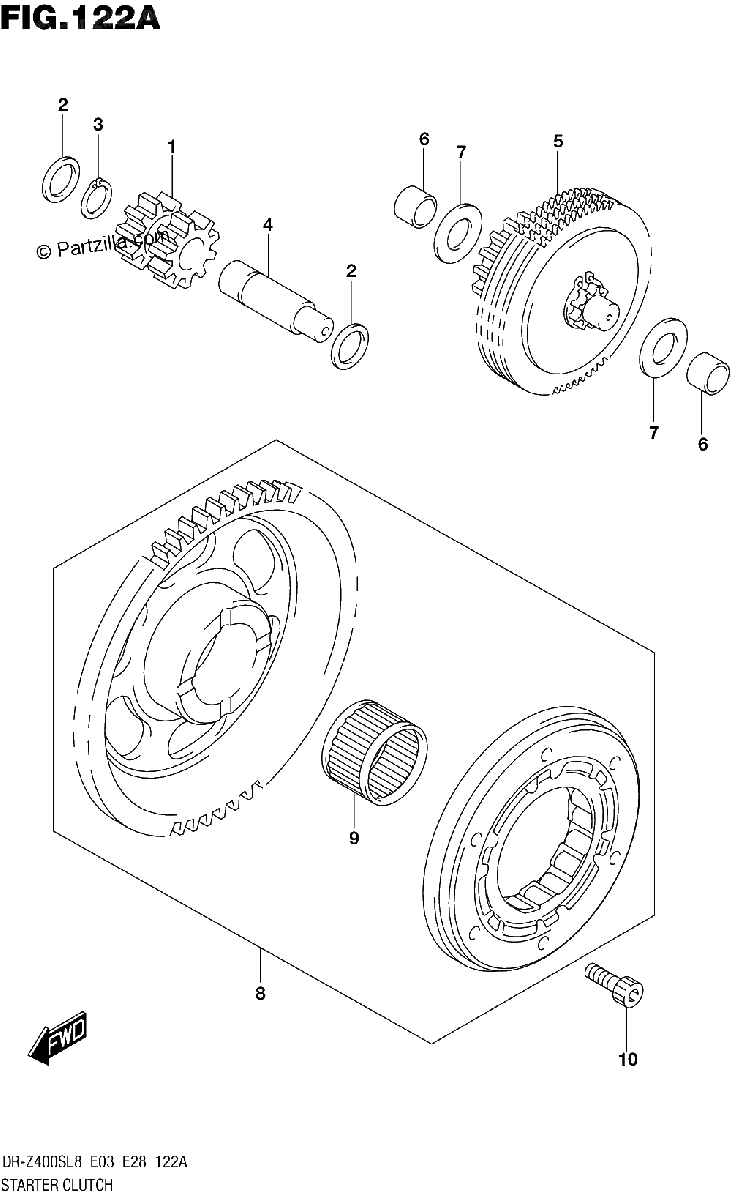 Diagrama de 122A STARTER CLUTCH