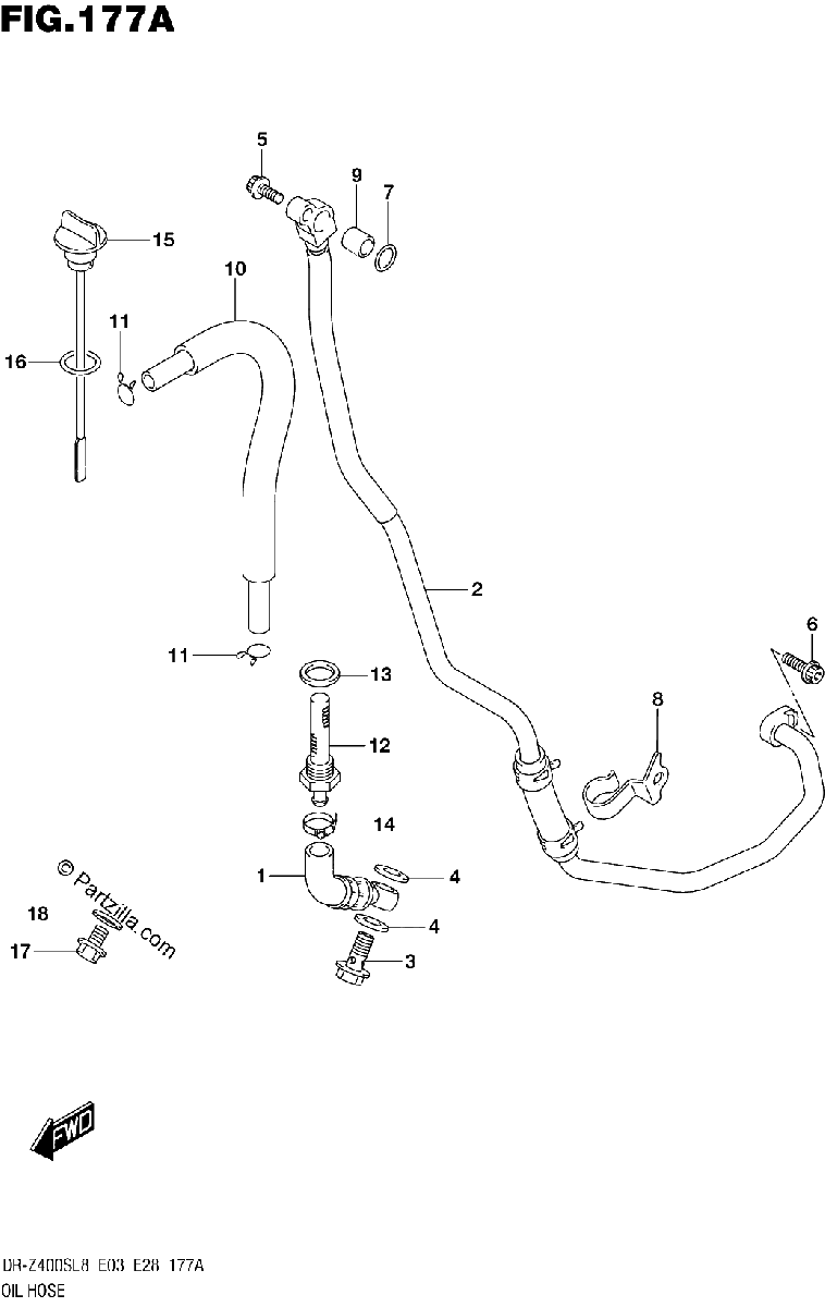 Diagrama de 177A OIL HOSE