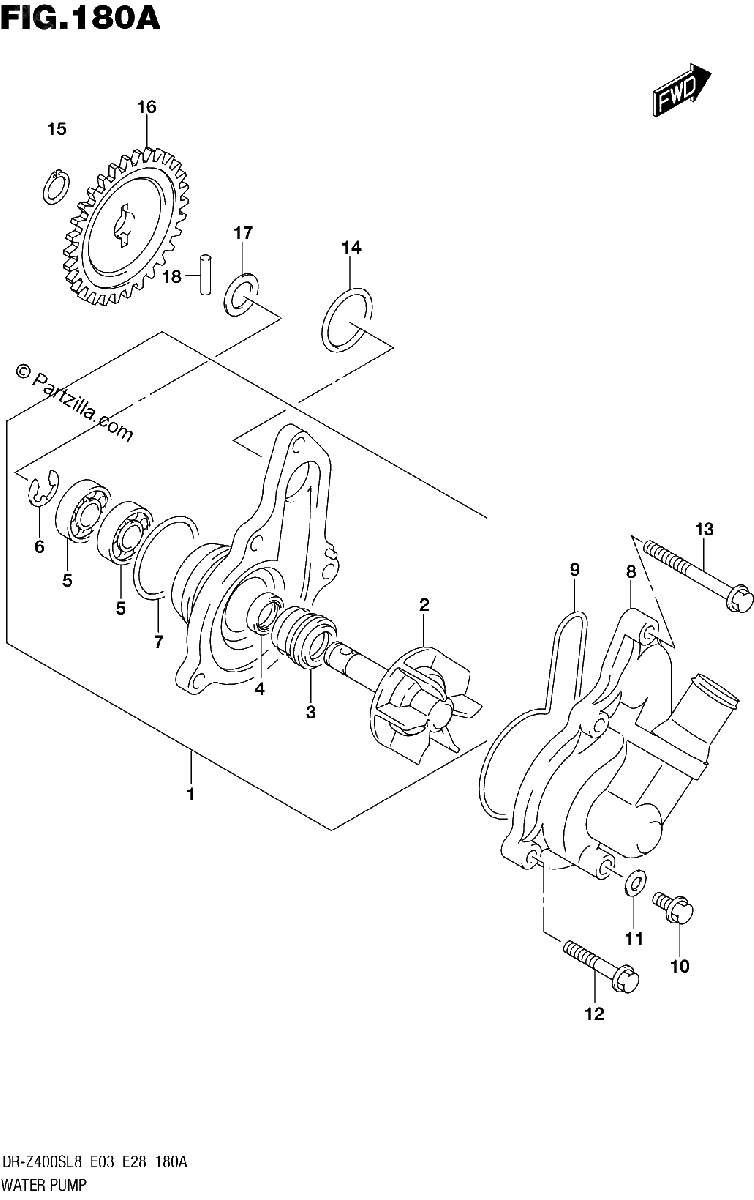 Diagrama de 180A WATER PUMP