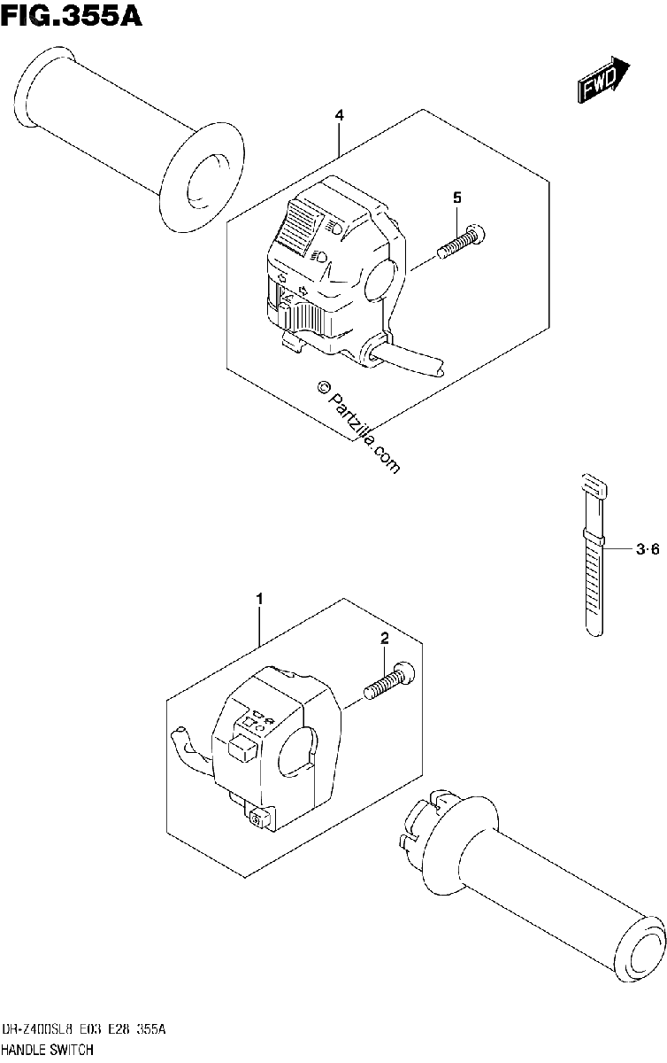 Diagrama de 355A HANDLE SWITCH