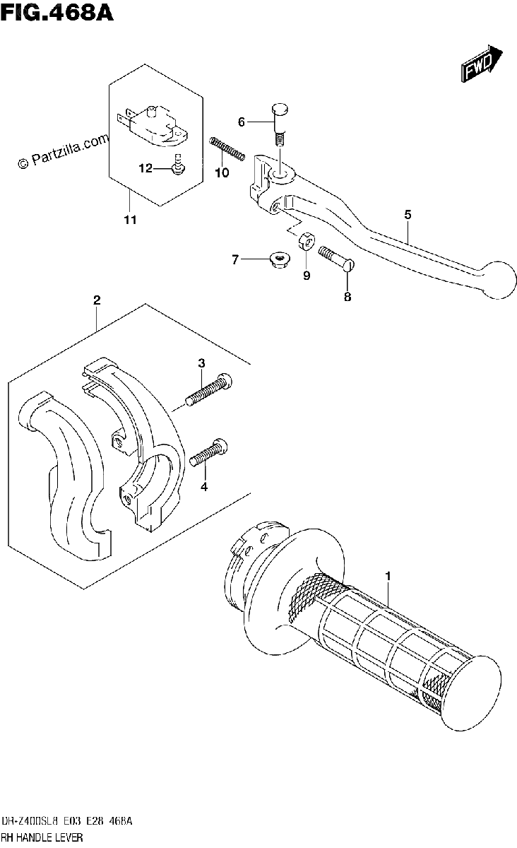 Diagrama de 468A RH HANDLE LEVER