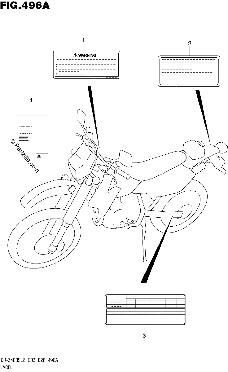 Diagrama de 496A LABEL DR Z400SL8 E03