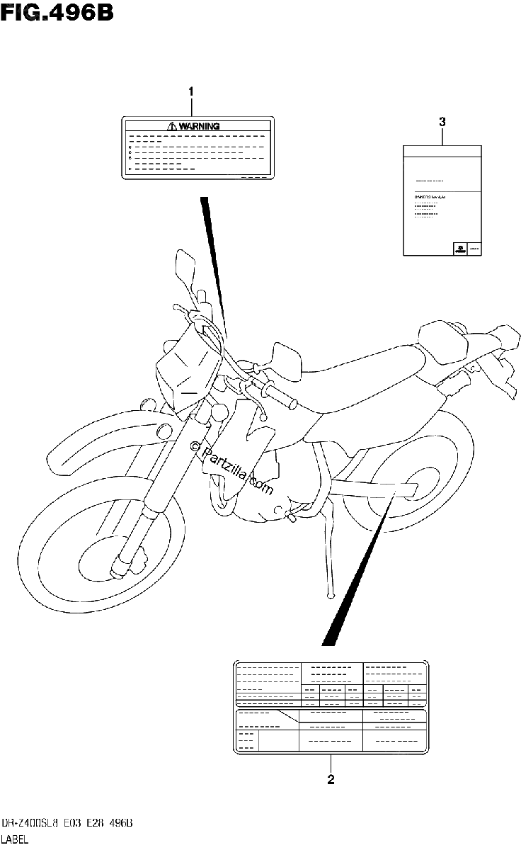 Diagrama de 496B LABEL DR Z400SL8 E28