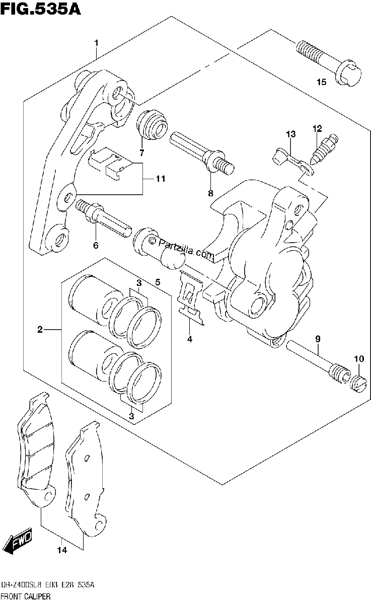 Diagrama de 535A FRONT CALIPER