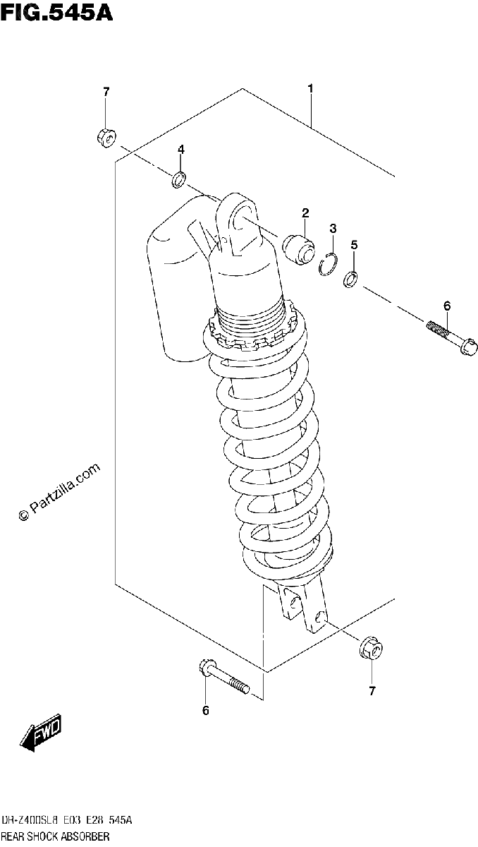 Diagrama de 545A REAR SHOCK ABSORBER