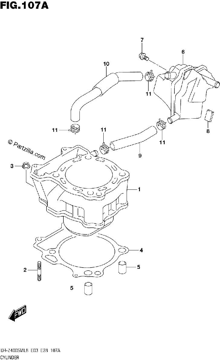 Diagrama de 107A CYLINDER
