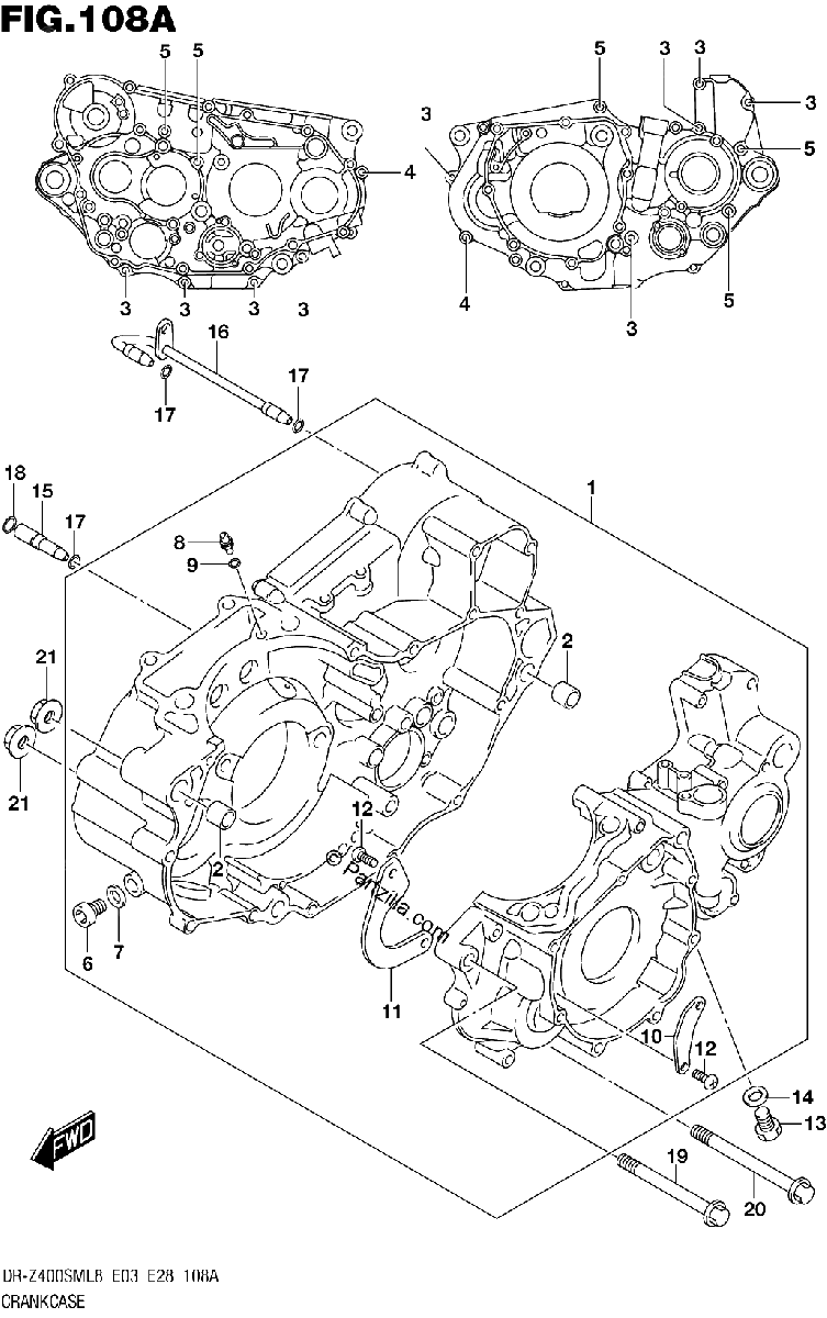 Diagrama de 108A CRANKCASE