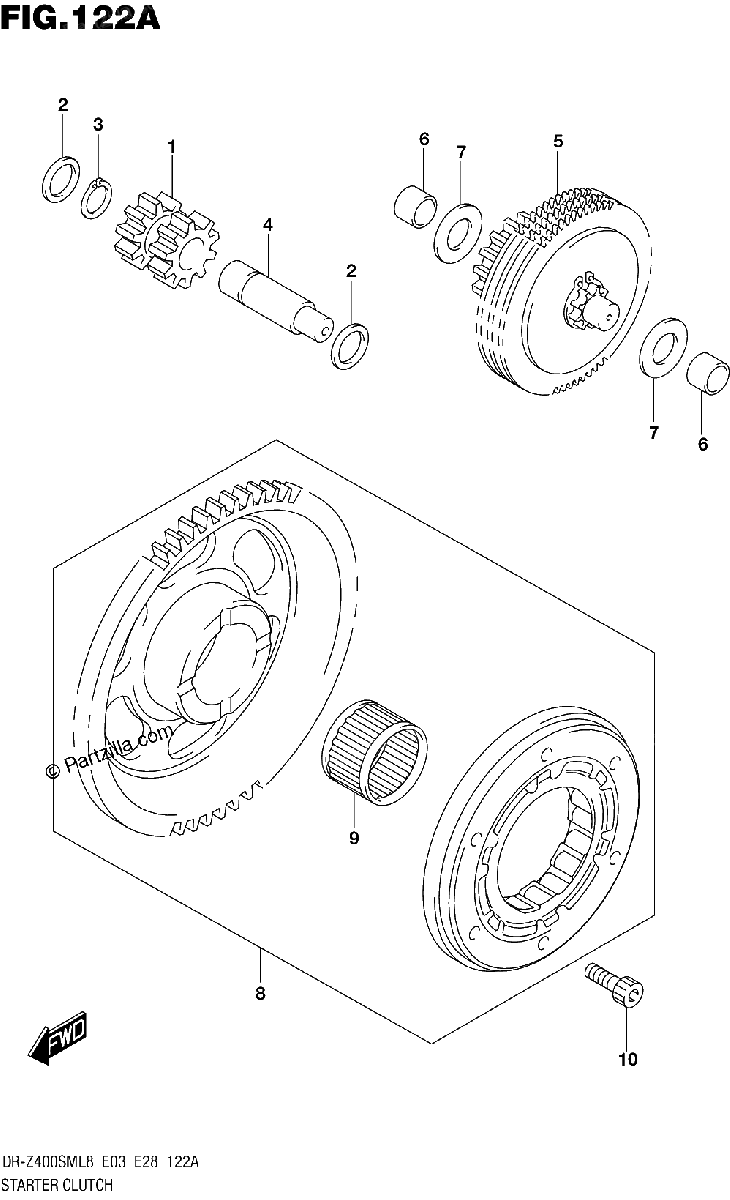 Diagrama de 122A STARTER CLUTCH