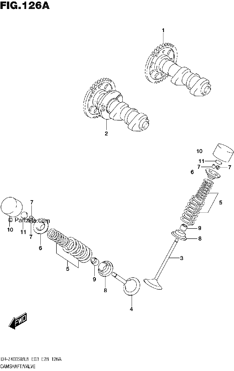 Diagrama de 126A CAMSHAFT VALVE