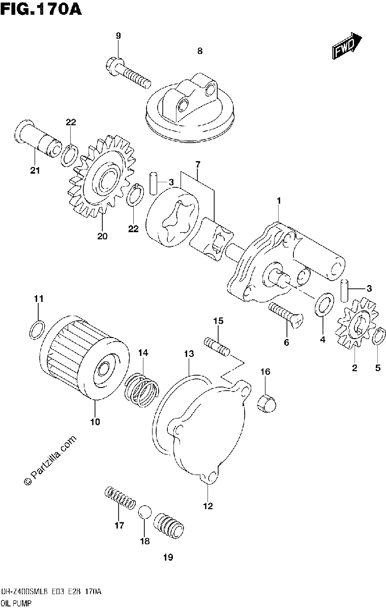 Diagrama de 170A OIL PUMP
