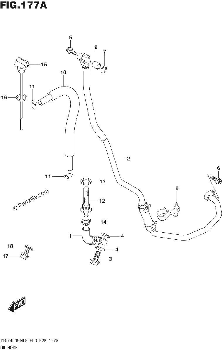 Diagrama de 177A OIL HOSE
