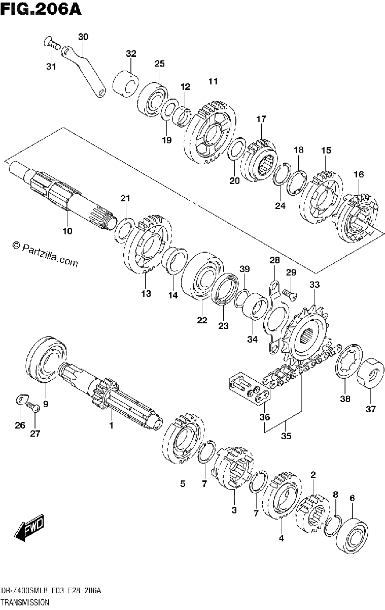 Diagrama de 206A TRANSMISSION