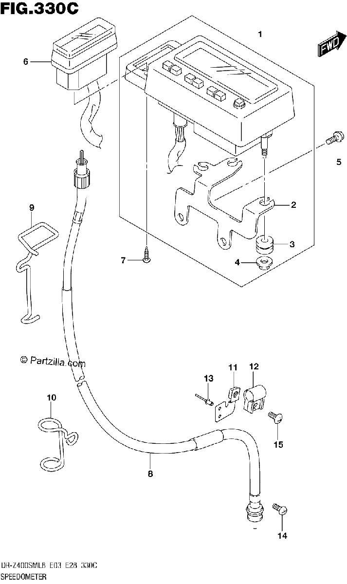 Diagrama de 330C SPEEDOMETER DR Z400SML8 E33