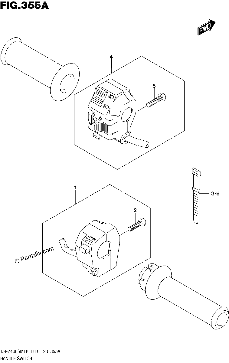 Diagrama de 355A HANDLE SWITCH
