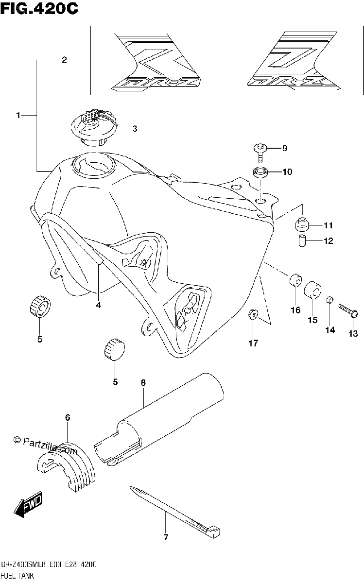 Diagrama de 420C FUEL TANK DR Z400SML8 E33