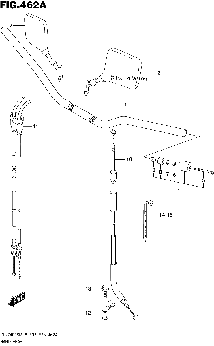 Diagrama de 462A HANDLEBAR