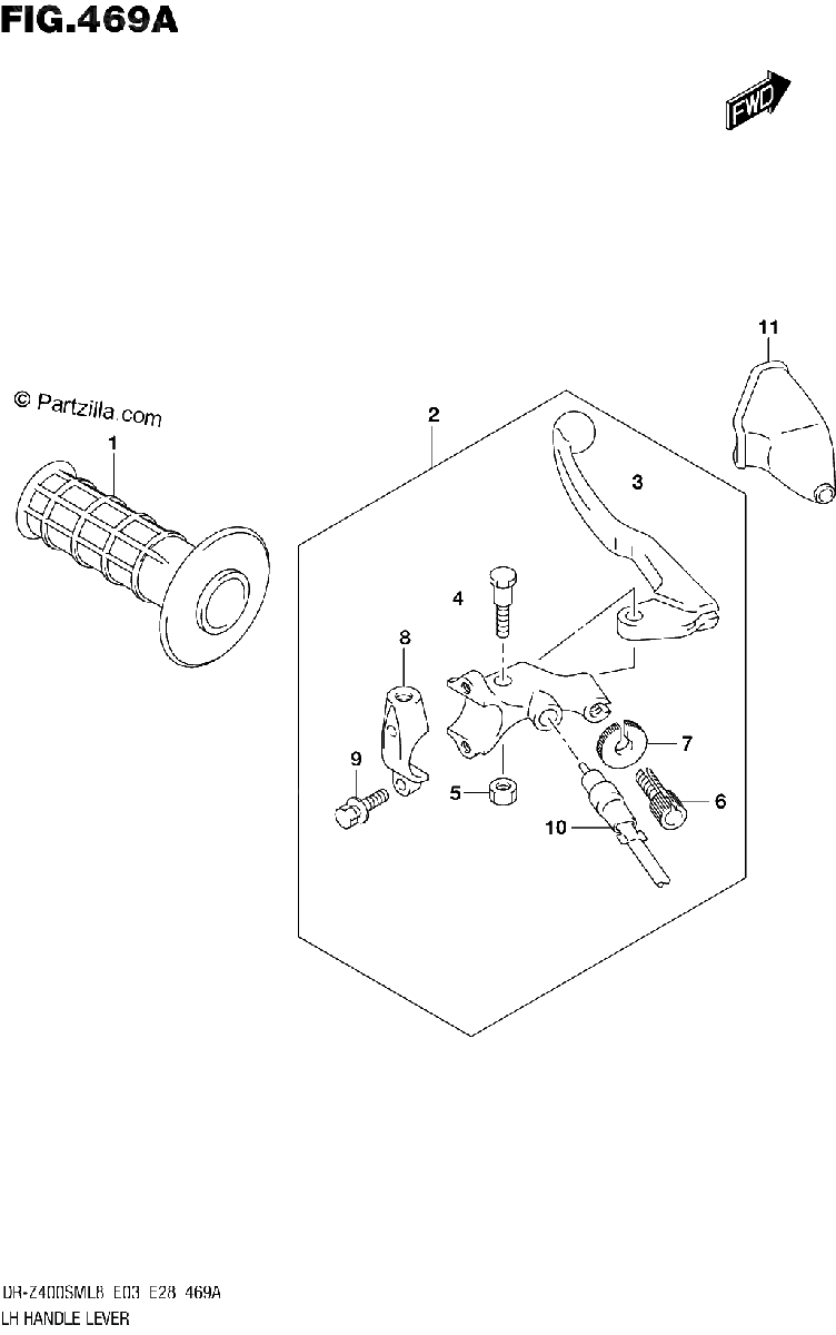 Diagrama de 469A LH HANDLE LEVER