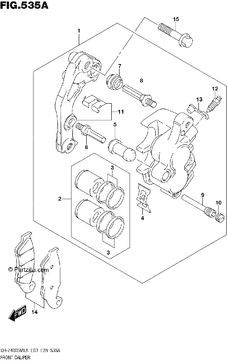 Diagrama de 535A FRONT CALIPER