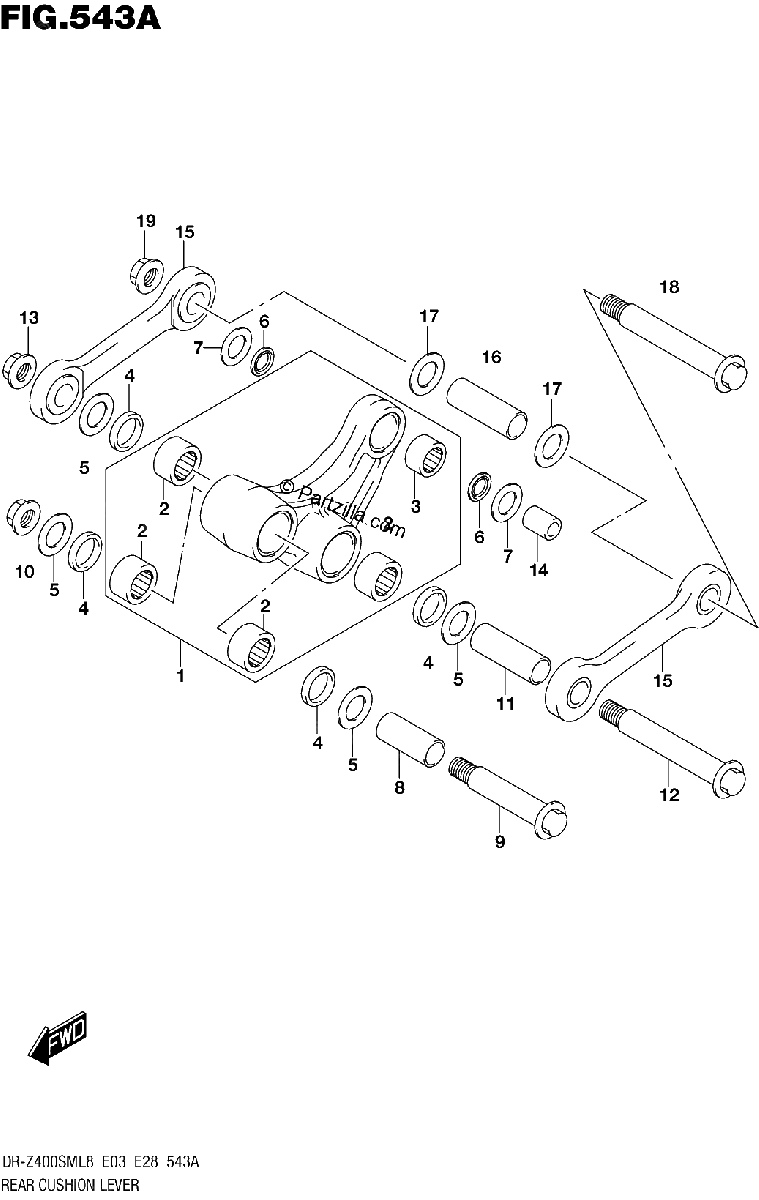 Diagrama de 543A REAR CUSHION LEVER