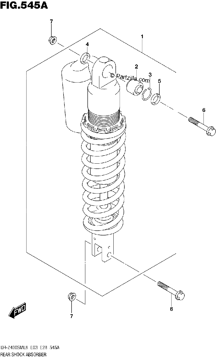 Diagrama de 545A REAR SHOCK ABSORBER