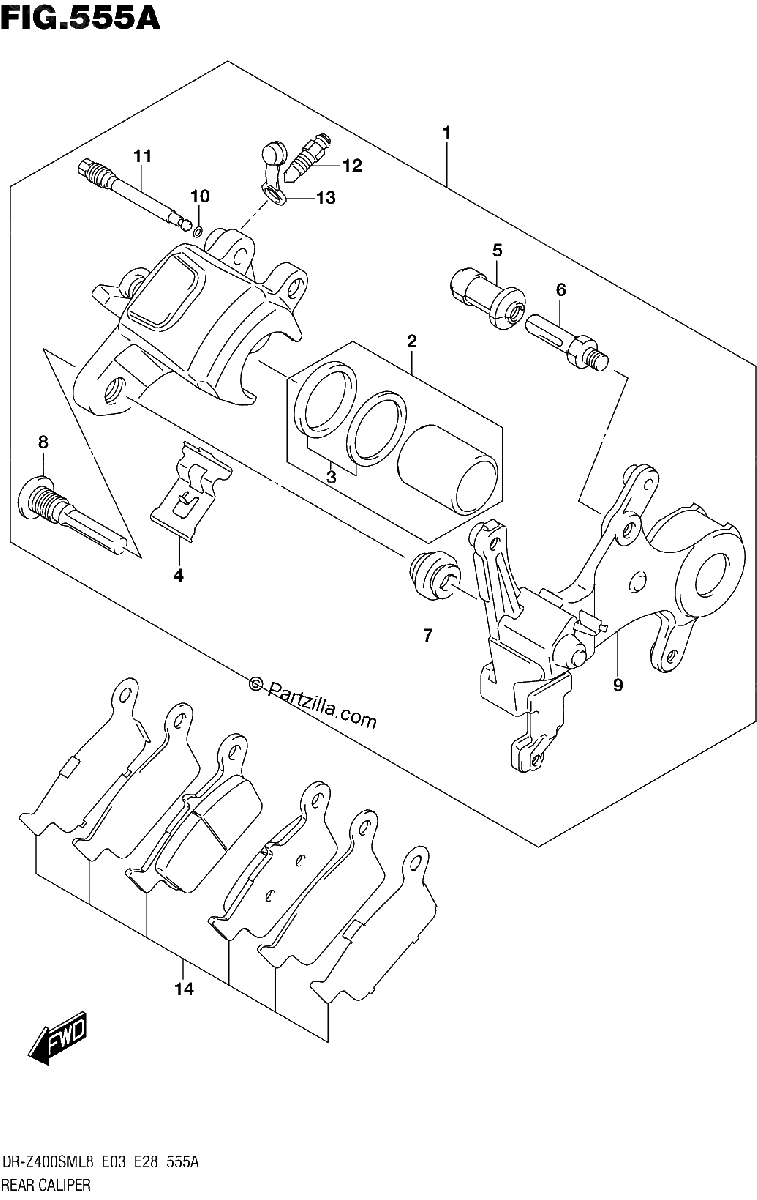 Diagrama de 555A REAR CALIPER