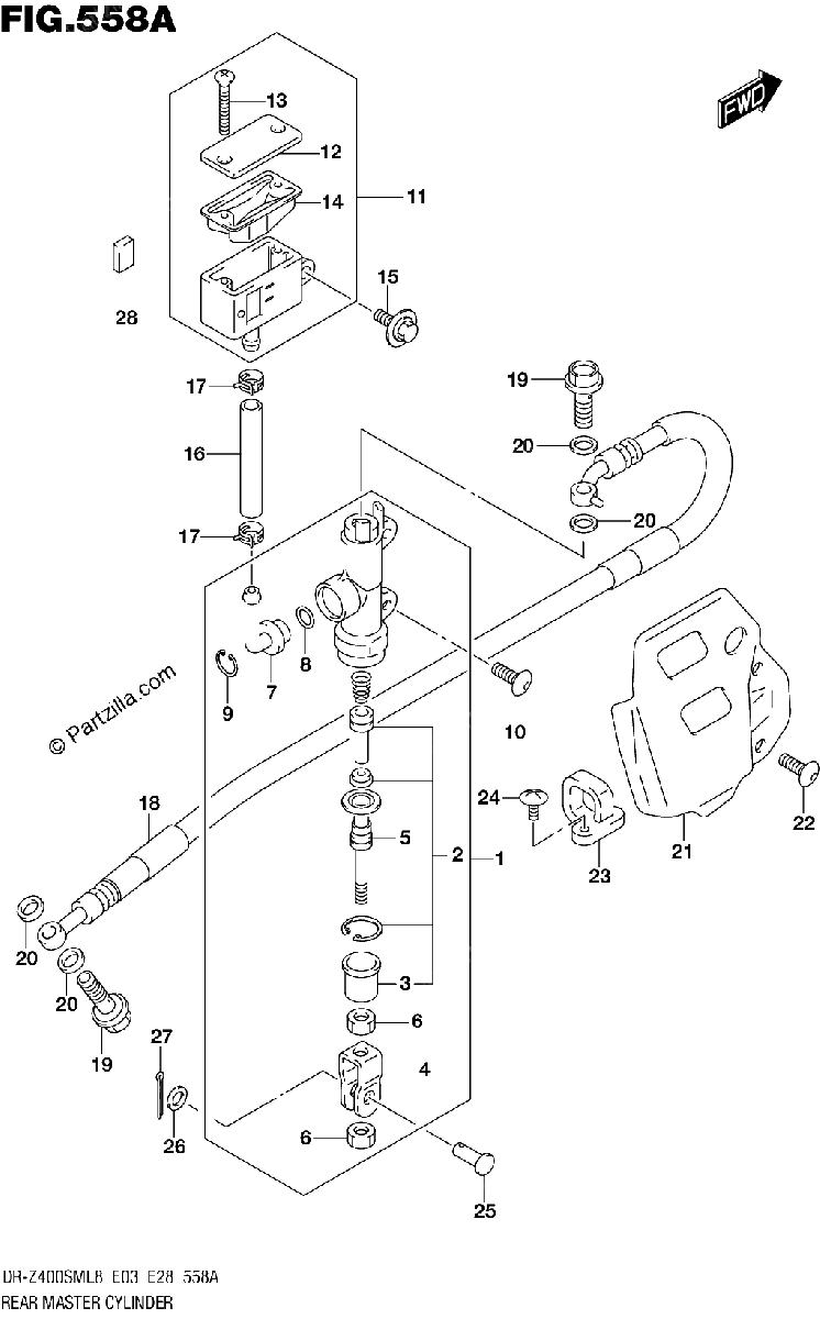 Diagrama de 558A REAR MASTER CYLINDER