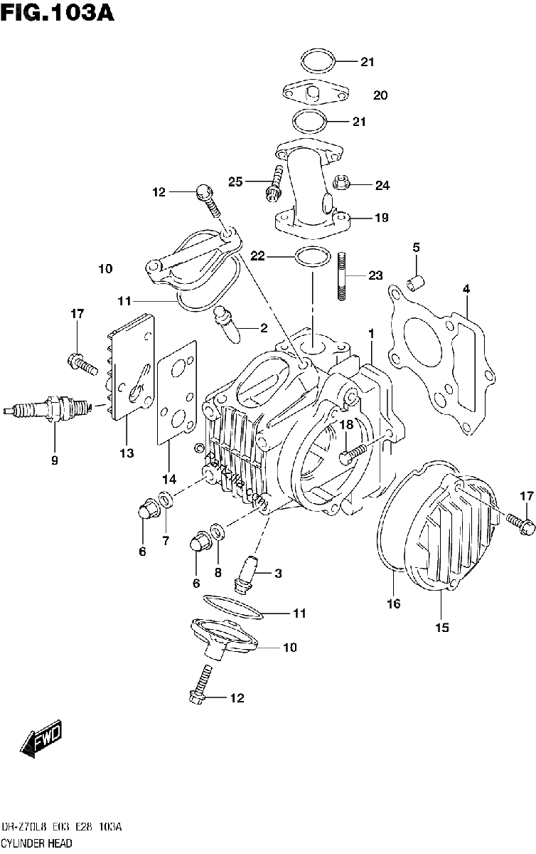 Diagrama de 103A CYLINDER HEAD
