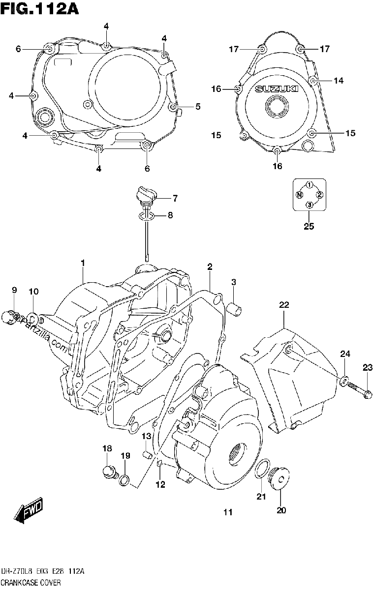 Diagrama de 112A CRANKCASE COVER