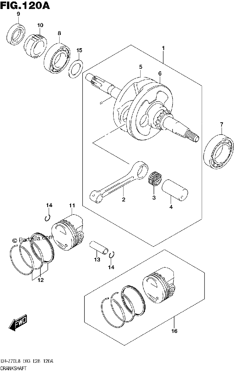 Diagrama de 120A CRANKSHAFT