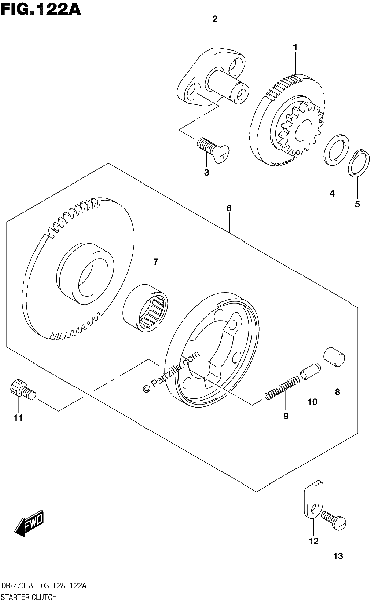 Diagrama de 122A STARTER CLUTCH