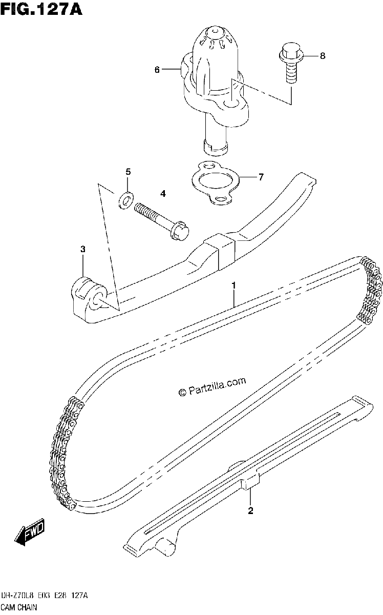 Diagrama de 127A CAM CHAIN