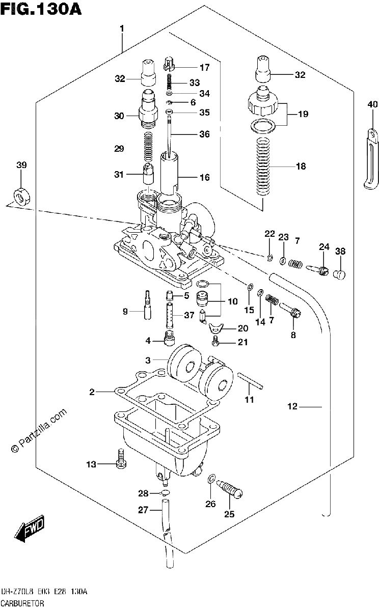 Diagrama de 130A CARBURETOR