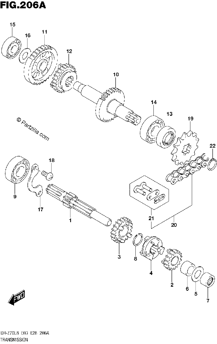 Diagrama de 206A TRANSMISSION