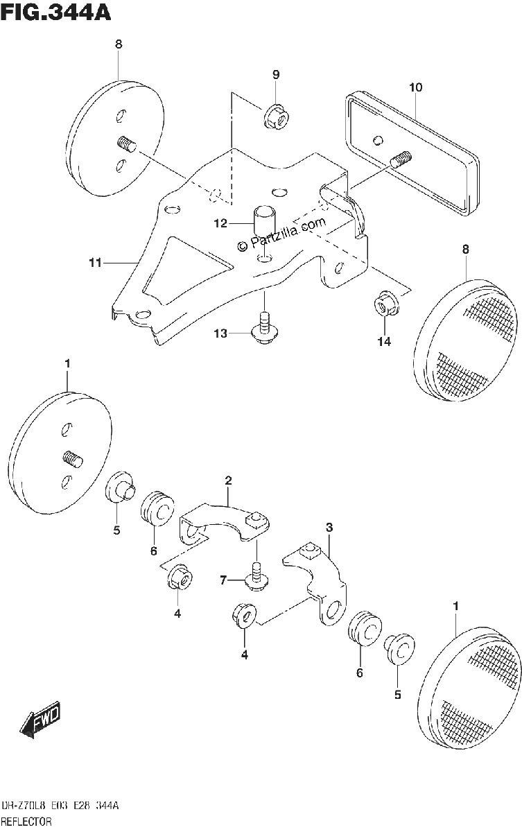 Diagrama de 344A REFLECTOR DR Z70L8 E28