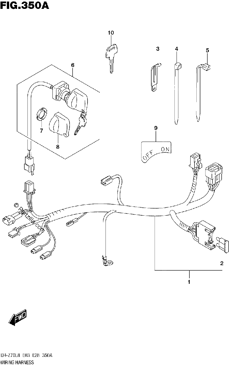 Diagrama de 350A WIRING HARNESS DR Z70L8 E03