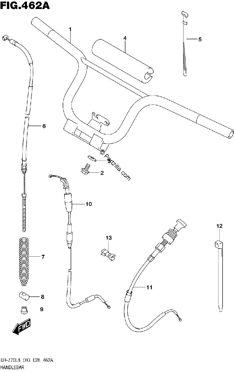 Diagrama de 462A HANDLEBAR