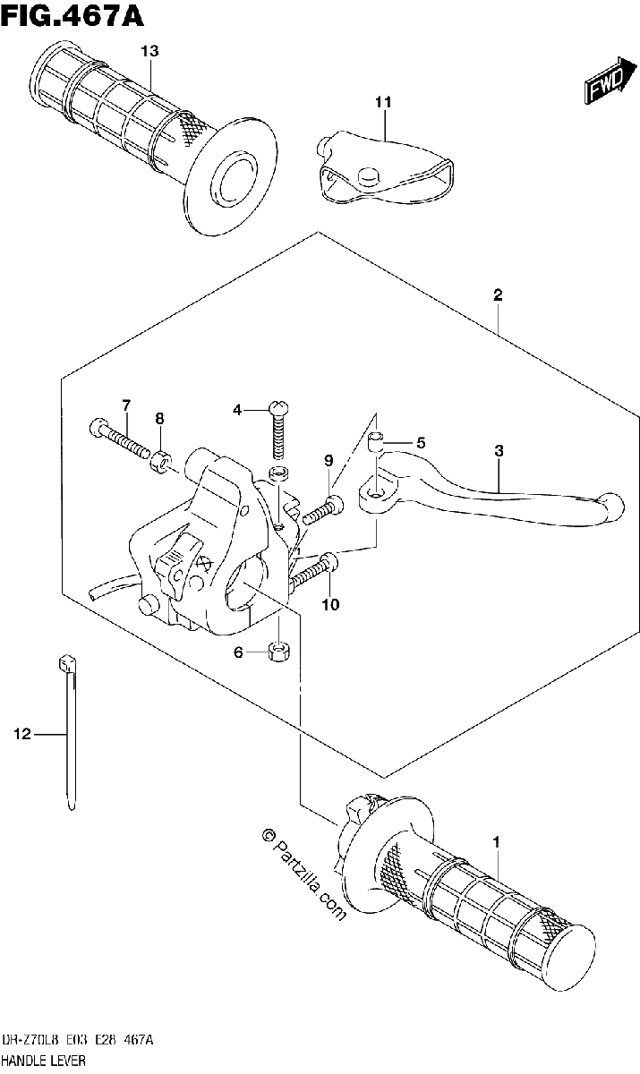 Diagrama de 467A HANDLE LEVER