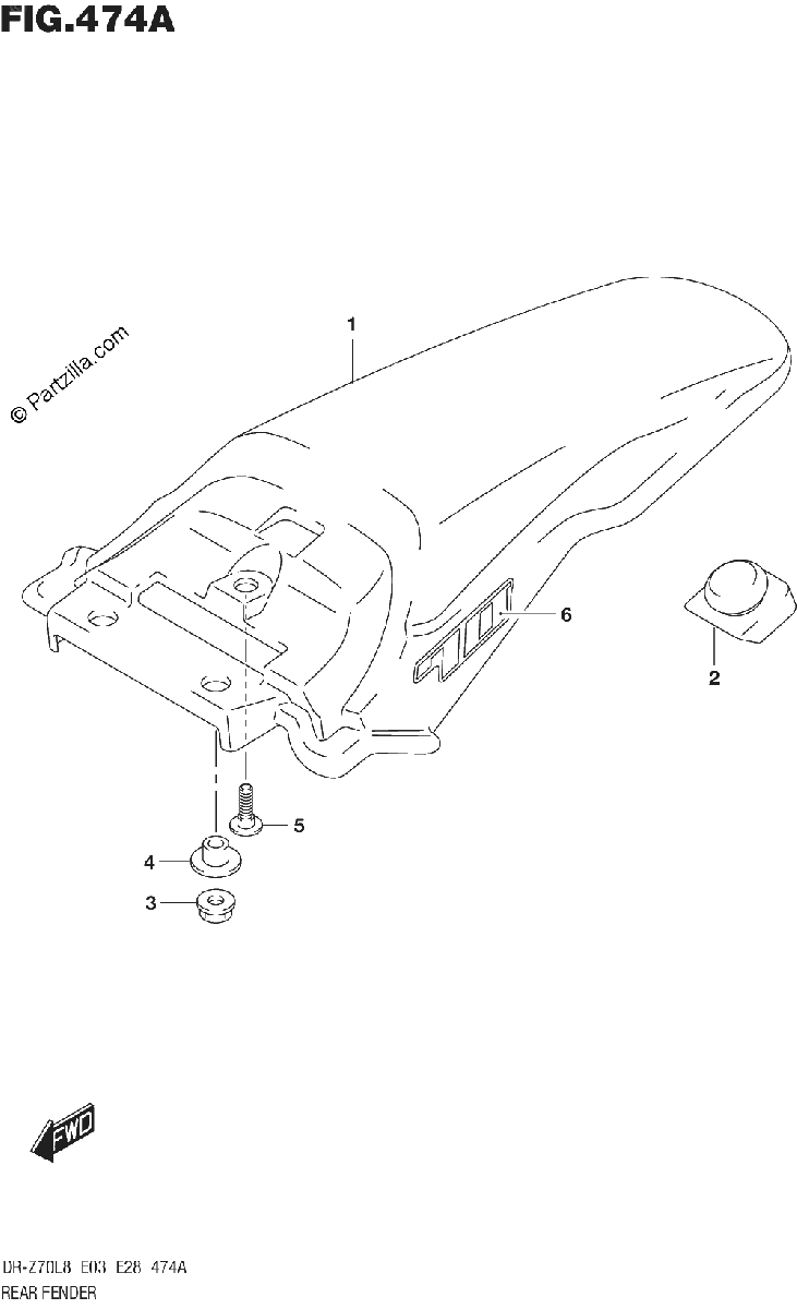 Diagrama de 474A REAR FENDER