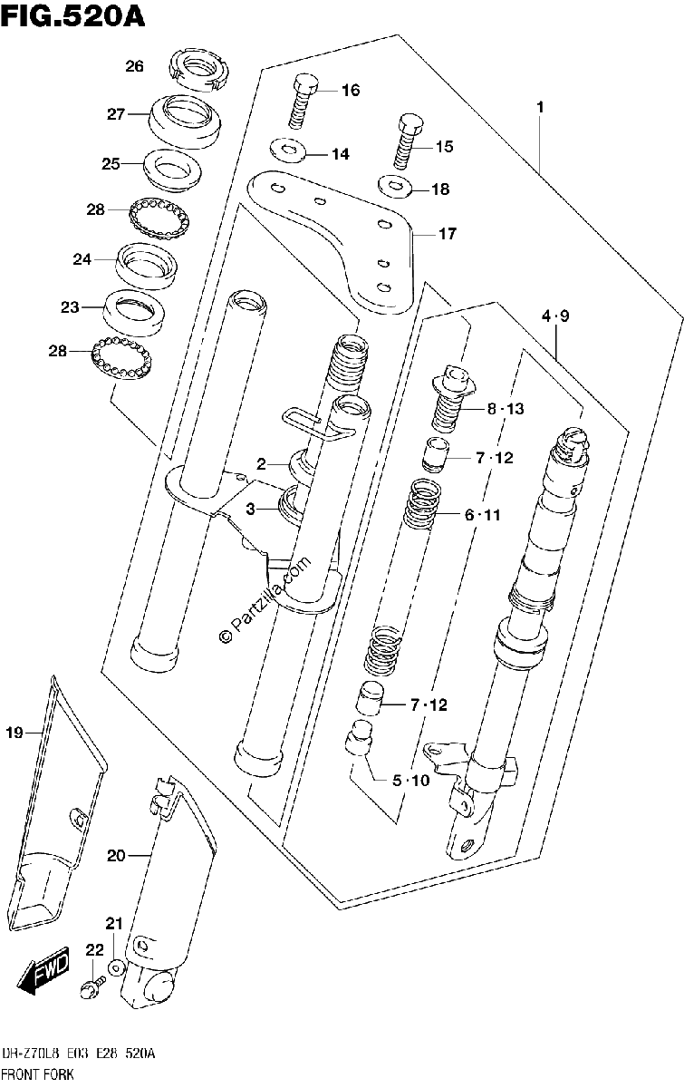 Diagrama de 520A FRONT FORK
