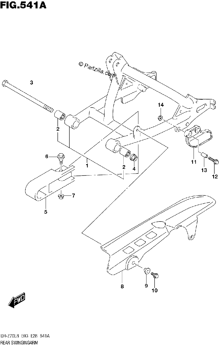 Diagrama de 541A REAR SWINGINGARM