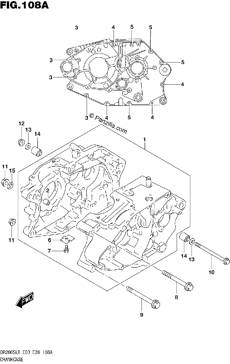 Diagrama de 108A CRANKCASE