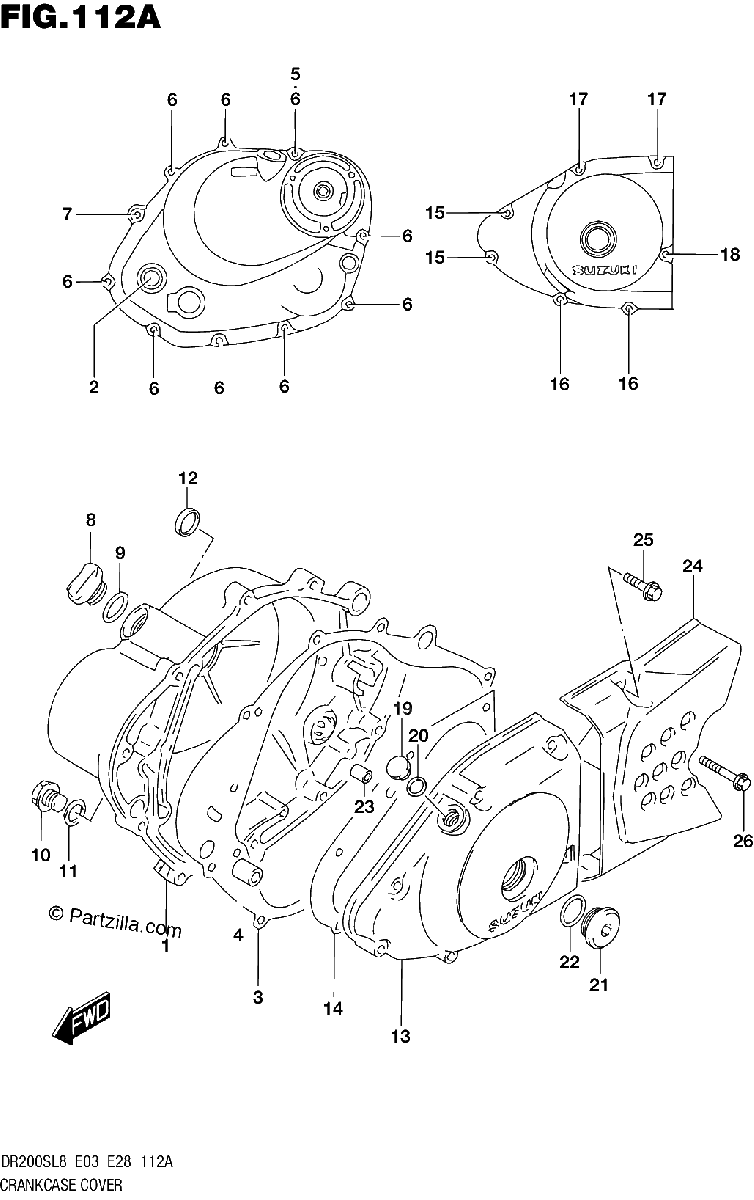 Diagrama de 112A CRANKCASE COVER