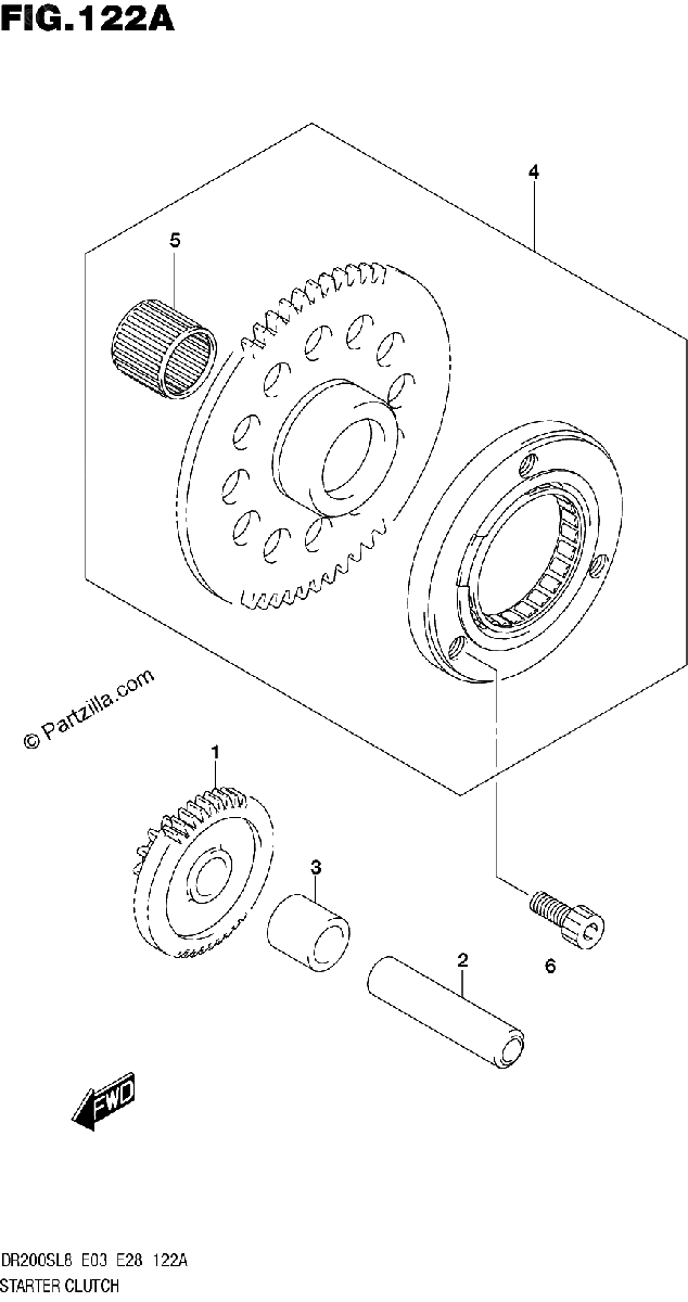Diagrama de 122A STARTER CLUTCH