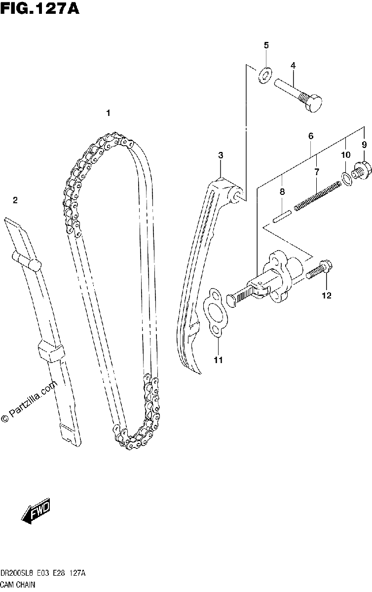 Diagrama de 127A CAM CHAIN