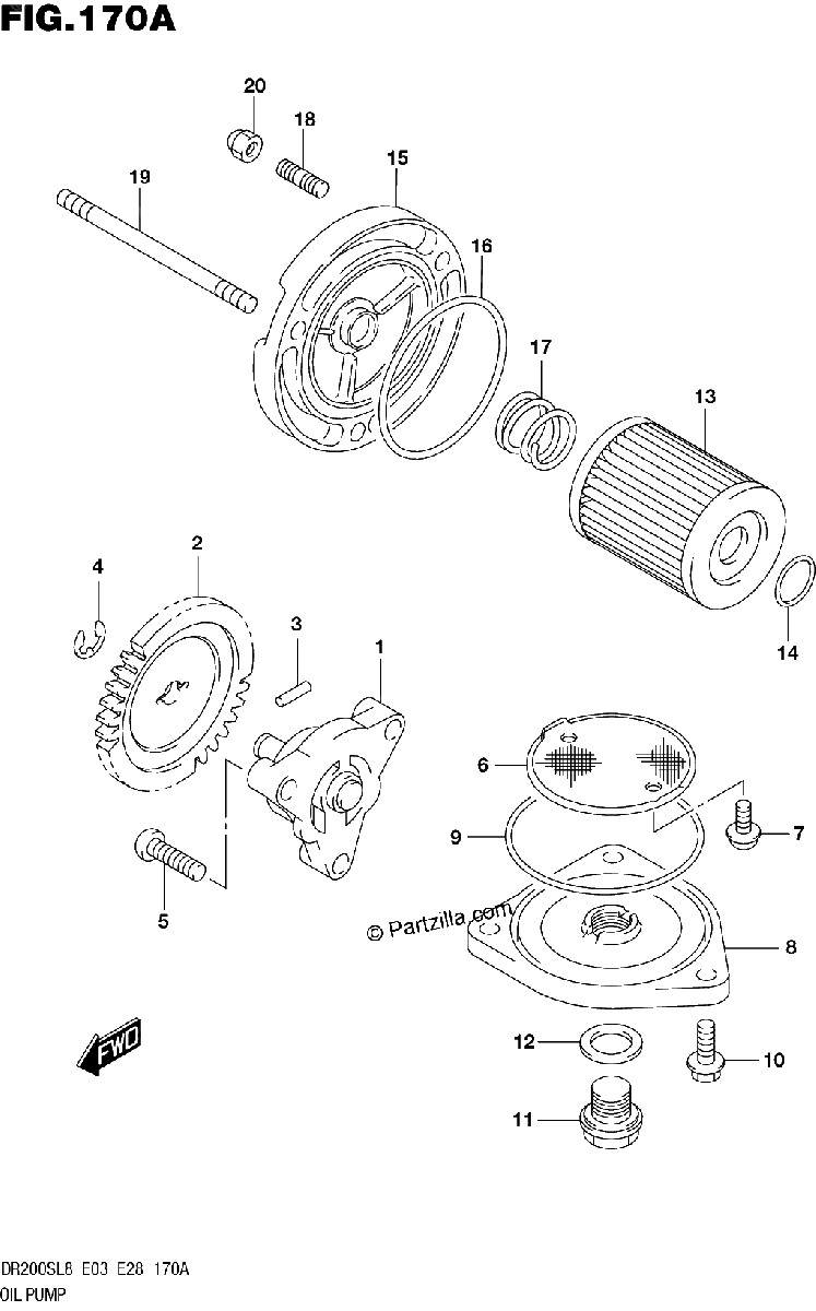 Diagrama de 170A OIL PUMP