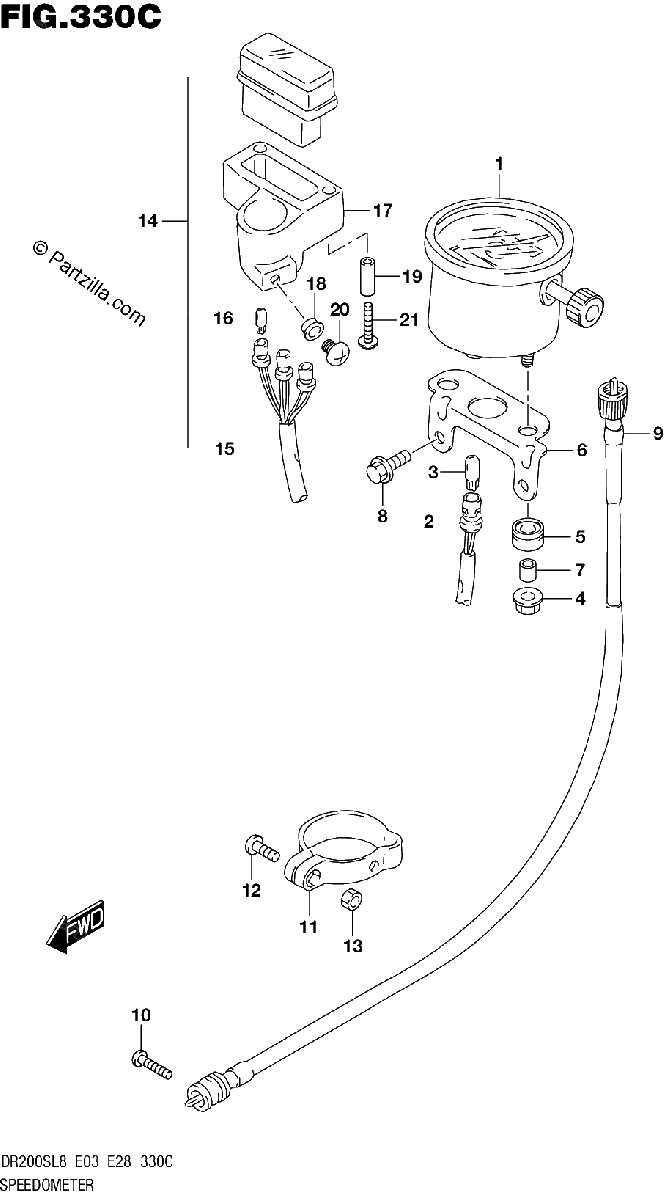 Diagrama de 330C SPEEDOMETER DR200SL8 E33