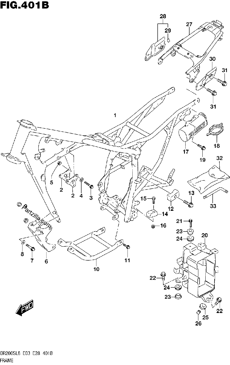Diagrama de 401B FRAME DR200SL8 E28