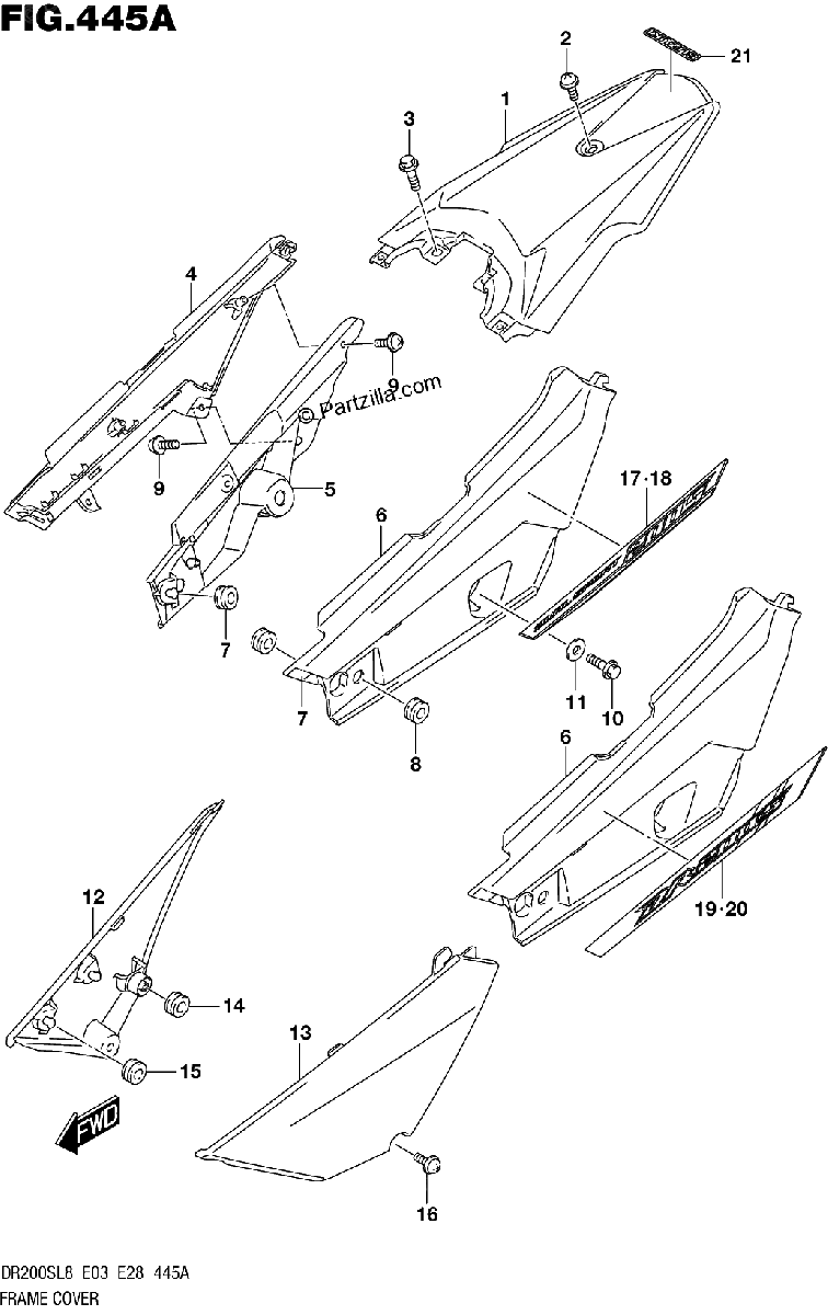 Diagrama de 445A FRAME COVER