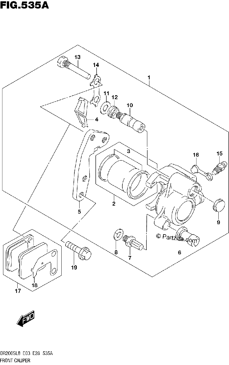 Diagrama de 535A FRONT CALIPER